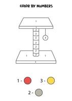 arranhador colorido por números. planilha para crianças. vetor