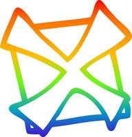desenho de linha de gradiente de arco-íris marca cruzada de desenho animado vetor