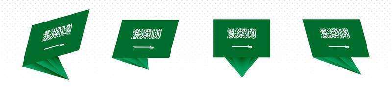 bandeira da arábia saudita em design abstrato moderno, conjunto de bandeiras. vetor