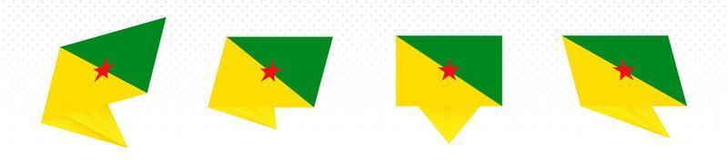 bandeira da guiana francesa em design abstrato moderno, conjunto de bandeiras. vetor