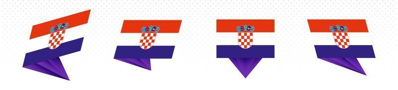 bandeira da croácia em design abstrato moderno, conjunto de bandeiras. vetor