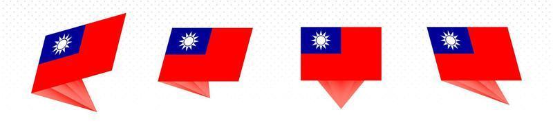 bandeira de taiwan em design abstrato moderno, conjunto de bandeiras. vetor