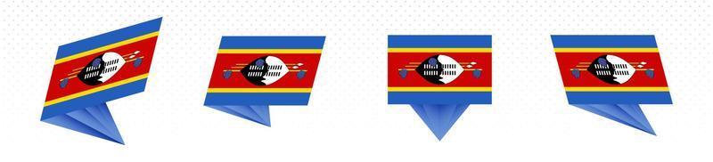 bandeira da suazilândia em design abstrato moderno, conjunto de bandeiras. vetor
