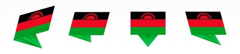 bandeira do malawi em design abstrato moderno, conjunto de bandeiras. vetor