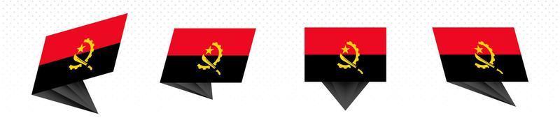 bandeira de angola em design abstrato moderno, conjunto de bandeiras. vetor