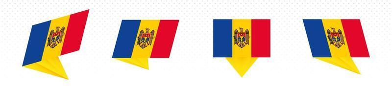 bandeira da Moldávia em design abstrato moderno, conjunto de bandeiras. vetor