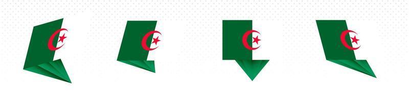 bandeira da argélia em design abstrato moderno, conjunto de bandeiras. vetor