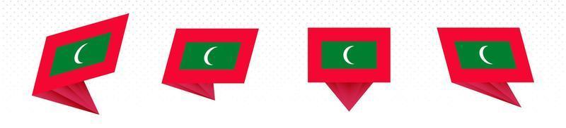 bandeira das maldivas em design abstrato moderno, conjunto de bandeiras. vetor