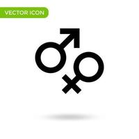ícone de símbolo de mulher homem. ícone mínimo e criativo isolado no fundo branco. marca de símbolo de ilustração vetorial vetor