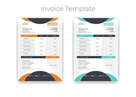 modelo de fatura de negócios de estilo abstrato criativo e exclusivo. folha de papel de modelo de layout de fatura de cotação incluem contabilidade, preço, imposto e quantidade. com ilustração vetorial de variação de cor vetor