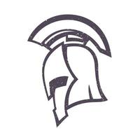 capacete espartano, vista lateral, isolado no branco, ilustração vetorial