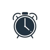 ícone de despertador em moderno estilo plano isolado no fundo branco. símbolo de tempo para aplicativos web e móveis. vetor