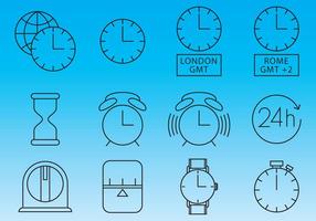 Relógios e vetores de ícones de tempo