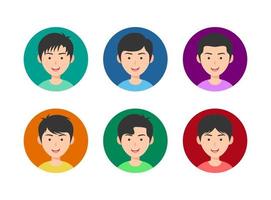 conjunto de avatar de pessoas sorridentes coleção de personagens de homens diferentes vetor