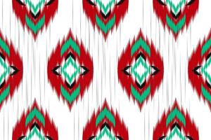 padrão sem emenda de ikat étnico em tribal. design para plano de fundo, papel de parede, ilustração vetorial, tecido, vestuário, tapete, têxtil, batik, bordado. vetor