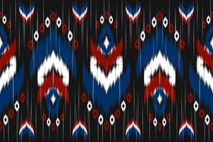 padrão sem emenda ikat em tribal. arte de padrão étnico de tecido. estilo americano, mexicano. design para plano de fundo, papel de parede, ilustração vetorial, tecido, vestuário, tapete, têxtil, batik, bordado. vetor