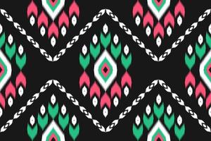 arte de padrão étnico de tecido. padrão sem emenda ikat em tribal. estilo americano, mexicano. design para plano de fundo, papel de parede, ilustração vetorial, tecido, vestuário, tapete, têxtil, batik, bordado. vetor