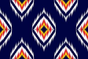 padrão sem emenda ikat em tribal. arte de padrão étnico de tecido. estilo americano, mexicano. design para plano de fundo, papel de parede, ilustração vetorial, tecido, vestuário, tapete, têxtil, batik, bordado. vetor
