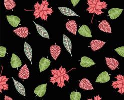 padrão de folhas de outono, fundo sem costura e ilustração vetor