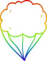 desenho de linha de gradiente de arco-íris símbolo de nuvem de desenho animado vetor