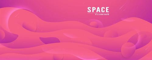 banner de onda de espaço gradiente rosa vetor