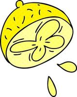 limão de desenho animado de estilo de quadrinhos peculiar vetor