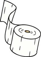 doodle de desenho animado de um rolo de papel higiênico vetor