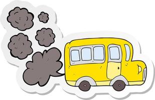 adesivo de um ônibus escolar amarelo de desenho animado vetor