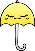 guarda-chuva de desenho animado sombreado gradiente vetor