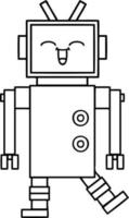 robô de desenho de linha vetor