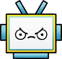 cabeça de robô de desenho animado sombreado gradiente vetor