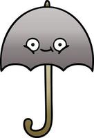 guarda-chuva de desenho animado sombreado gradiente vetor
