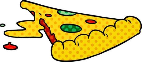doodle de desenho animado de uma fatia de pizza vetor