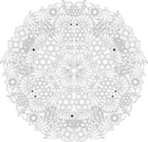 mandala floral para colorir adultos kdp interior vetor