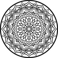 arte de linha de design de mandala decorativa, arte tradicional de diwali rangoli para apresentação em powerpoint. vetor