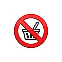 proibição ícone da cesta de compras eps 10 vetor