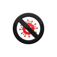 ícone de vírus de proibição eps 10 vetor