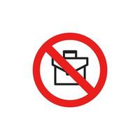 ícone da maleta de proibição eps 10 vetor