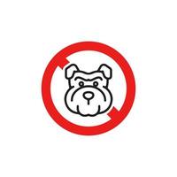 ícone de cão de proibição eps 10 vetor