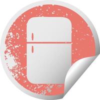 símbolo de adesivo de descascamento circular angustiado geladeira freezer vetor