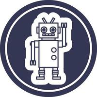 ícone circular de robô dançando vetor