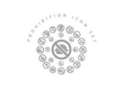proibição ícone cenografia em fundo branco. vetor