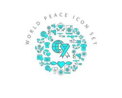 mundo paz ícone cenografia em fundo branco. vetor