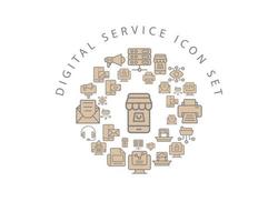 ícone de serviço digital cenografia em fundo branco. vetor