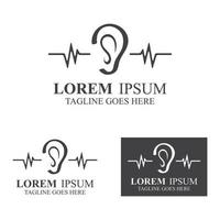 sentido de audição ilustração de modelo de design de logotipo de ícone de ouvido vetor