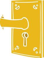 doodle de desenho animado de uma maçaneta de porta vetor