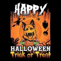 feliz dia das bruxas doces ou travessuras - design de t-shirt de halloween vetor