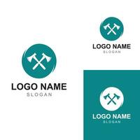 logotipo de machado ou logotipo de machado com modelo de ilustração vetorial de design de conceito. vetor