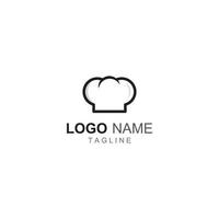 logotipo de chapéu de chef para restaurante, café e entrega de comida online. logotipo com modelo de design de ilustração vetorial. vetor