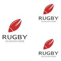 Modelo de logotipo de vetor de ícone de futebol americano de bola de rugby